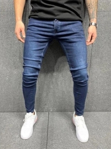 بيع بالجملة جديد للرجال دينم بلون سادة بنطلون جينز للأماكن الخارجية بسحاب بنطلون طويل للرجال جينز غير رسمي - Product Image 5