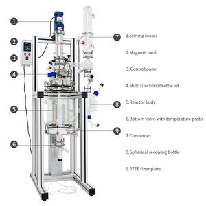 Di alta qualità automatica 30L-200L vetro borosilicato 3.3 rivestito bollitore di reazione con telaio 304 90W motore nuova condizione - Product Image 2