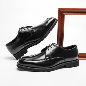 Clearance Men's Leather Shoes Wholesale EVA Thick Sole Men's Shoes Genuine Leather Business Formal Derby Shoes - Product Image 4