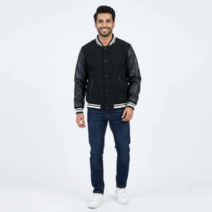 Veste universitaire pour homme OEMODM, veste bomber légère à manches longues, veste en duvet, veste de baseball, manteau d'hiver pour homme - Product Image 1