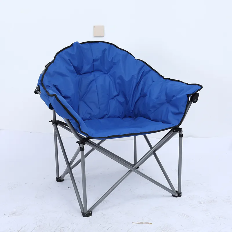 Fabrik direktverkauf übergroßer blauer mondstuhl farbiges logo kundenspezifisch leicht tragbar camping picknick mondstuhl