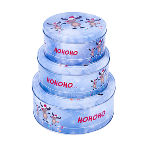 Giáng Sinh Cookie Tins /Holiday In Stackable Vòng Lồng Hộp Thiếc/Hoàn Hảo Bánh Kẹo & Lưu Trữ Quà Tặng Ăn Được - Product Image 3