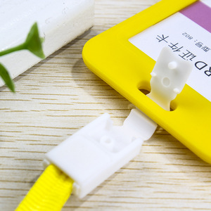 Porte-badge d'identification professionnel en plastique rigide coloré, simple face, avec cordon, pour personnel et école - Product Image 3