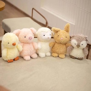 Peluche a forma di gufo con <span class=keywords><strong>pelliccia</strong></span> riccia, imbottitura in cotone PP, regalo per bambini, ideale per le macchine a griffa - Product Image 1