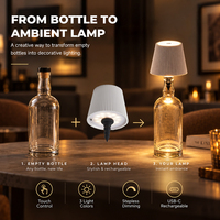 Nouvelle arrivée, lampe de table en forme de bouteille de vin conforme à la norme RoHS, tactile, trois couleurs, gradation, chambre à coucher, chambre d'enfant, salle de jeux, décoration, lampe de table LED