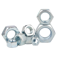 Écrous hexagonaux standard en boîte, zingués (blancs) / finition naturelle, classe 4, grade métrique M3 GB52 pour applications minières