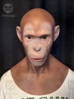 Masque de gorille réaliste en silicone, costume de chimpanzé pour cosplay, accessoires de cinéma, télévision, Noël, Halloween, écologique