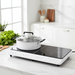 1600W-3400W Double Burner <strong>Induction</strong> Cooktop Dual Zone Electric <strong>Hob</strong> Toughened Glass Panel Touch Control <strong>Portable</strong> Household Hotel - Product Image 1