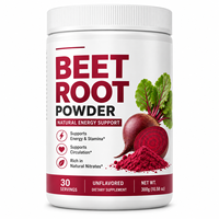 Poudre de racine de betterave naturelle de qualité supérieure, service OEM en gros et étiquetage privé, complément alimentaire pour la gestion quotidienne de la santé des adultes
