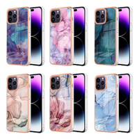 Coque de téléphone en marbre électrolytique pour Apple iPhone 17 16 15 14 13 12 11 Pro Max étui de protection en TPU pour PC