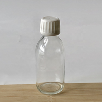 Flacon en verre transparent pour sirop contre la toux, jus à boire, shot de gingembre, avec bouchon à vis inviolable pour les potions bien-être et santé