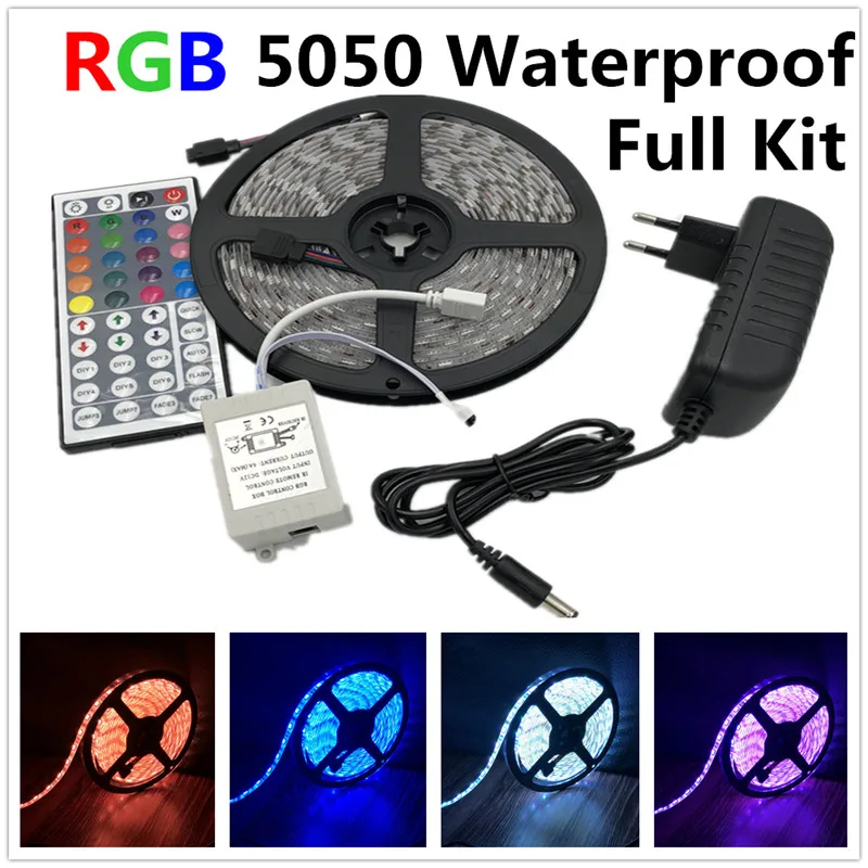 ZHENXIN 5050 RGB LED Strip Light Set - 54LEDs/M IP65 with Remote Controller