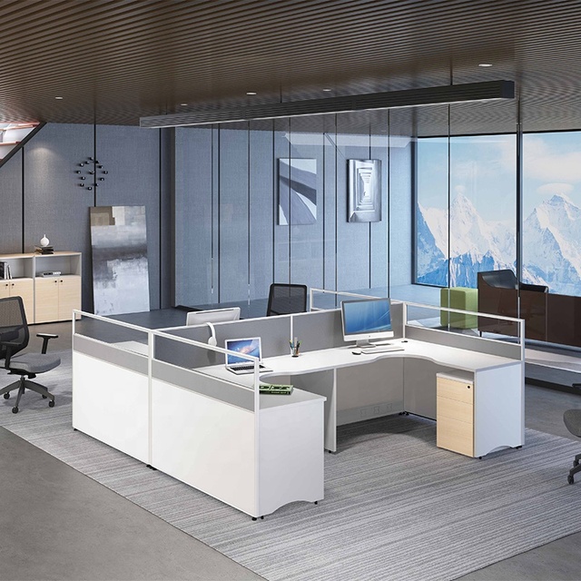 U Shape Office Workstation Office Furniture Studio Table Desk PC New Design Customization 8 10 12 20 5 Person Seater Workstation