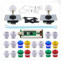 Kit DIY 2-en-1 pour joueurs : Manette de jeu USB à latence zéro pour PC MAME, Joystick avec bouton poussoir transparent de 28 mm pour Raspberry Pi