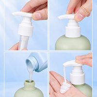 Bouteilles à pompe cylindriques en PET vides personnalisées pour crème solaire, emballage cosmétique en plastique vert