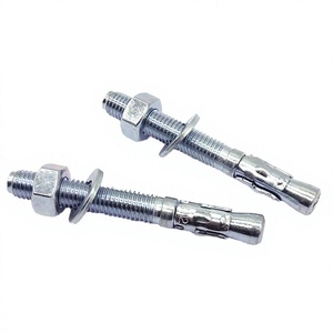 Ancres à cale en acier galvanisé pour béton avec écrou hexagonal et rondelle, filetage 1/4 pouce, finition zinc - Product Image 2