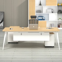 Muebles de Oficina de Lujo Personalizados de Alta Gama, Mesa de Jefe en Forma de L, Escritorio Ejecutivo para Presidente o CEO