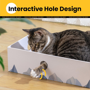 Rascador para Gatos Conlun con Almohadilla de Cartón Resistente de Doble Cara, Tumbona de Cartón, Diseño con Orificios Interactivos - Product Image 4