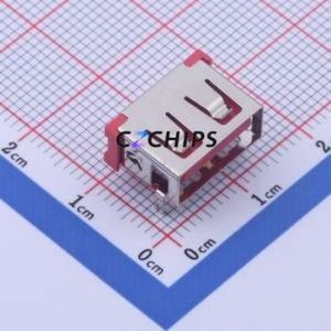 919-162A1072D10400 <b>USB</b> Connector Bent Lead Through Hole Connector Type-<b>A</b> <b>USB</b> <b>2.0</b> Female Right Angle Insert - Product Image 1