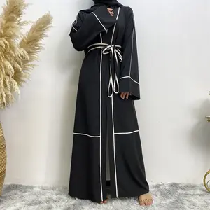 New arrival polyester open front 2023 trendy modest wear women abaya