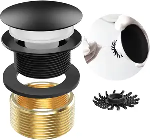 1-1/2" & 1-1/4" Bathtub Drain Kit with Coarse Thread Mushroom Tip-Toe Bathtub Drain Overflow Drain with Hair Catcher Overflow