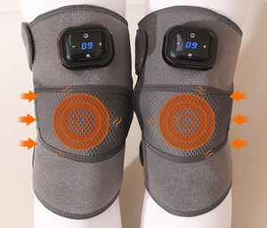 Masseur de genou chauffant personnalisé en nylon, compresse chaude antidérapante, design respirant, soulagement de la douleur par vibration, thérapie physique pour - Product Image 1