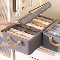 Nouvelle boîte de rangement en tissu pour armoire, organiseur superposé pour vêtements, pantalons, sous-vêtements à manches courtes et chaussettes