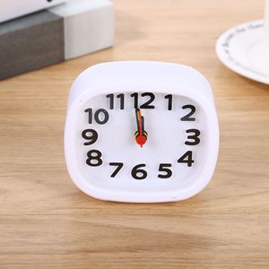 Rectangular Alarm <b>Clock</b> White Black <b>Mechanical</b> Desk <b>Clock</b> For Bedroom And Study Use - Product Image 3