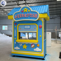 Sculpture géante en fibre de verre de kiosque de dessin animé, cabine de billetterie personnalisée pour parc d'attractions pour enfants, statue de maison en résine pour la décoration de terrain de jeux pour enfants