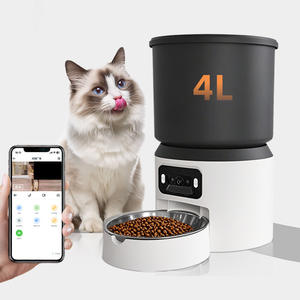 Distributeur automatique de nourriture pour animaux de compagnie à double fréquence en plastique solide de 4 L, bol intelligent pour chien et chat avec minuterie, surveillance, vue grand angle, distributeur de nourriture pour chien - Product Image 1