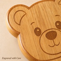Planche à fromage en bois naturel en forme d'ours avec ustensiles, emballage cadeau pour fête de révélation du sexe du bébé