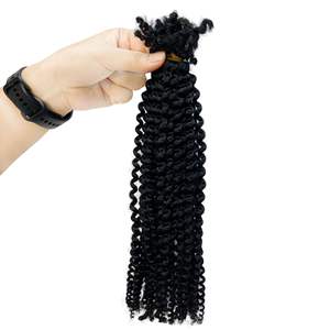 Extensions <span class=keywords><strong>de</strong></span> cheveux afro bouclés crépus en vrac, micro-tresses, 12-22 pouces, 50g, HH Jerry Coil, <span class=keywords><strong>coiffure</strong></span> bohème bob, Remy, trame unique, cheveux humains - Product Image 4