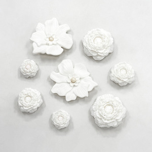 Nouvelles boucles et fermoirs de chaussures en caoutchouc motif floral <span class=keywords><strong>blanc</strong></span> cassé détachables et élégants, modèle 2026 - Product Image 4