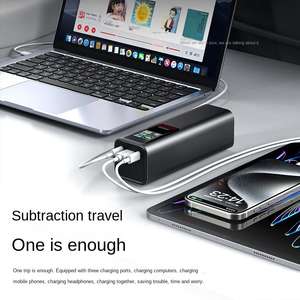 Chargeur portable 30000mAh, <span class=keywords><strong>charge</strong></span> rapide 100W, batterie externe pour ordinateur portable, téléphone, tablette, boîtier en alliage, écran TFT, câble rétractable Type-C - Product Image 4