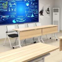 Vente en gros d'usine de mobilier de bureau design moderne IULTRA Bureau pliant du personnel MFC avec roulettes pour table d'étude de réunion et de formation