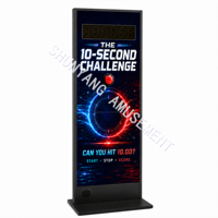 Machine d'arcade à monnayeur « Défi dix secondes » avec affichage LED à six chiffres, bouton dôme rouge, jeu de chronométrage de précision, kiosque en métal