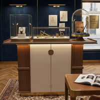 Vitrine de luxe pour boutique, présentoir à bijoux, comptoir en verre avec dôme, vitrine personnalisée avec éclairage pour montres anciennes, parfumerie