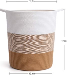 Nouveau panier de rangement en corde de coton moderne personnalisé panier de rangement tissé de blanchisserie de type debout pour la chambre à coucher - Product Image 5