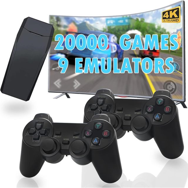 Retro Game Console 20000 Classic Games & 9 Emulators Dual Plug Play with 4K for HDMI Output Plastic FC for TV