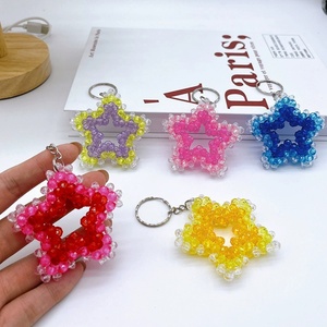 โปรโมชั่น 2 สี ของขวัญสั่งทำได้  จี้กระเป๋าสะพาย  ลูกปัดอะคริลิคใสทรงกลม  งานแฮนด์เมดน่ารัก  จี้รูปดาวกลวง  พวงกุญแจรถยนต์ - Product Image 2