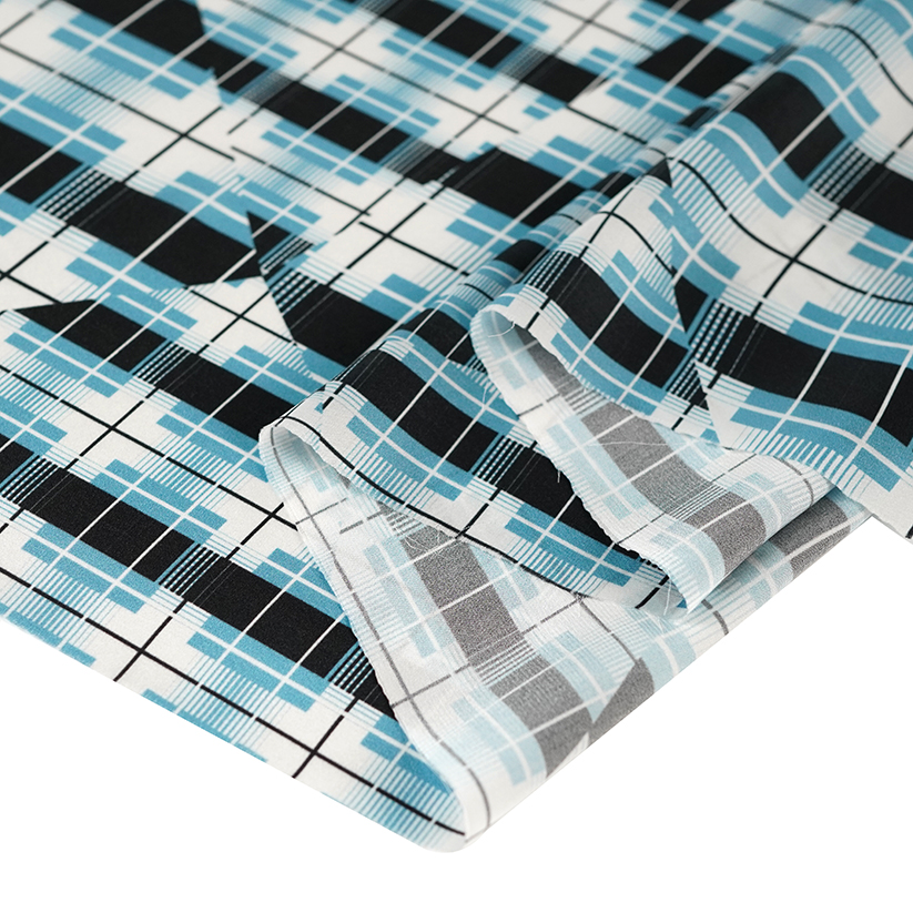 Экологичная 100% натуральная ткань Lyocell в клетку стильная цифровая печать для платья