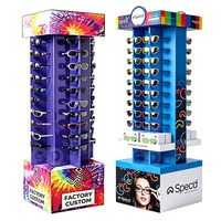Support d'affichage pour lunettes de soleil en carton ondulé personnalisé, impression personnalisée, présentoir de sol écologique pour lunettes