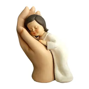 Decorazione della scultura personalizzata di fabbrica ornamenti creativi artigianato in resina della statua di Maria del bambino