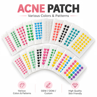 Patchs Hydrocolloïdes Anti-Acné Authentiques en Forme d'Étoile Colorés, Dissimulant et Absorbant le Pus (Étui Miroir Inclus)