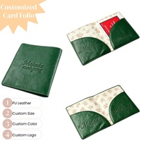 Sac de rangement en cuir végétalien PU personnalisé OEM avec doublure florale pour cartes de Mahjong, pochettes pour cartes de Mahjong, cadeau de Mahjong