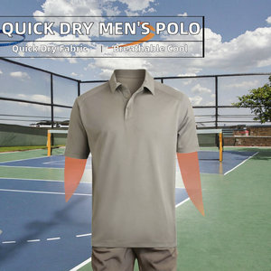 Chemises pour hommes personnalisées à séchage rapide, sans coutures, unies, respirantes, au toucher frais et lisse, vêtements de sport décontractés de qualité supérieure pour le tennis et la course à pied, OEM ODM - Product Image 2