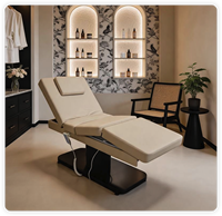 Table de massage électrique multifonctionnelle à 3 moteurs, lit de soin médical de luxe, chaise de beauté pour salon
