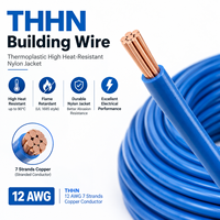 Fil de cuivre souple monoconducteur Cu THN/THW/THHN en PVC, 1-22 AWG, 600V, pour installations domestiques