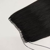 Nouvelles extensions de cheveux humains vierges non traités à cuticules intactes, double épaisseur, vente en gros, sans pliage, trame plume, extensions de cheveux en plumes