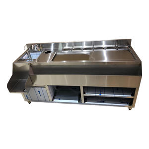 Estación de Bar Móvil, Barra de Cócteles, Vinoteca Comercial, Acero Inoxidable, Eléctrica, Capacidad Personalizable, Mesa de Cócteles Impermeable, Mesa de Té - Product Image 1